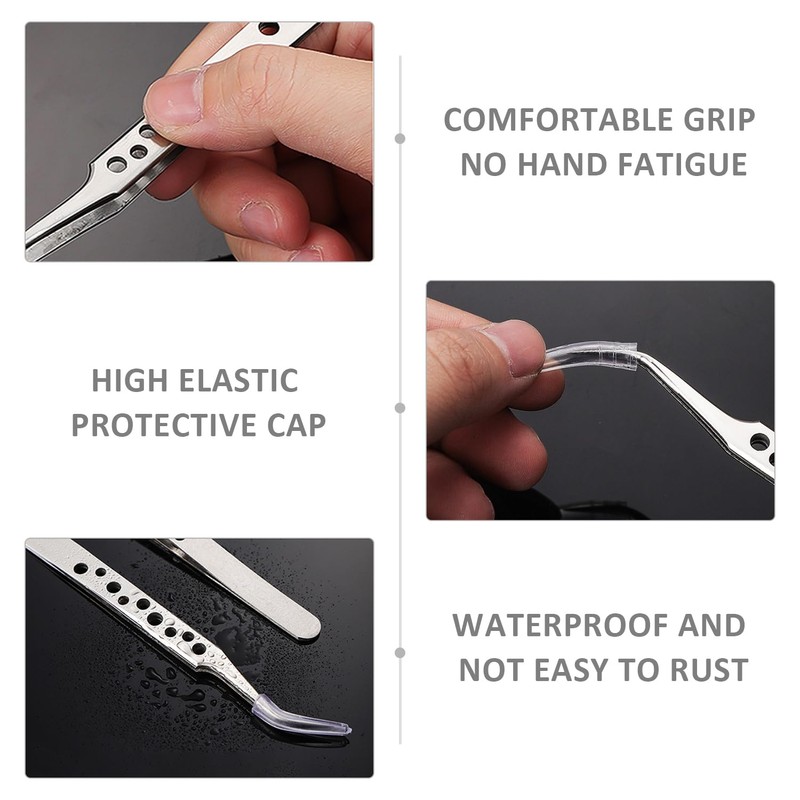 5 Pieces Stainless Steel Anti-Static Tweezers, 4 Pieces Straight Tweezers