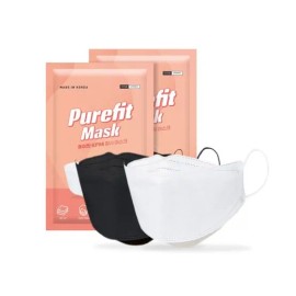Purefit Mask 국산 kf94마스크100매 블랙 화이트 일회용 비말차단 Domestic KF94 Mask 100 Pcs Black White Disposable Splash Protection