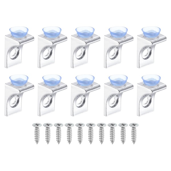 uxcell 1Pcs Glass Shelf Brackets, Adjustable Glass Shelf Glass Clip,