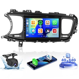 Hikity 4+64G Car Radio Stereo for Kia Optima K5 2013-2015 Radio with 9 Inch Touch Screen, Carplay/Android Auto GPS Navigation/Mirror Link/Hi-Fi/Bluetooth+AHD Backup Camera