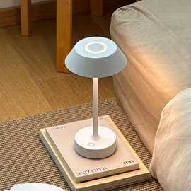 MAGCHARM Elva Portable Table Lamp, Small Cute Cordless Rechargeable Table Lamp, 3W 3-Color Dimmable Touch Bedside Nightstand Lamp for Bedroom Ambient, White