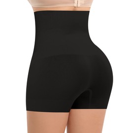 Womens Slip Shorts for Under Dress Seamless Shapewear Boyshorts Tummy Control Panties Shaping Shorts(#2 Black(high Waisted),Medium)