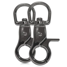 Ganzoo Scissor Snap Hook Swivel L:60mm Snap Carabiner for Dog Lead 2 Pack Swivel Carabiner Trigger Head for Paracord 550 Dog Collar Alloy Steel Swivel Head Titanium