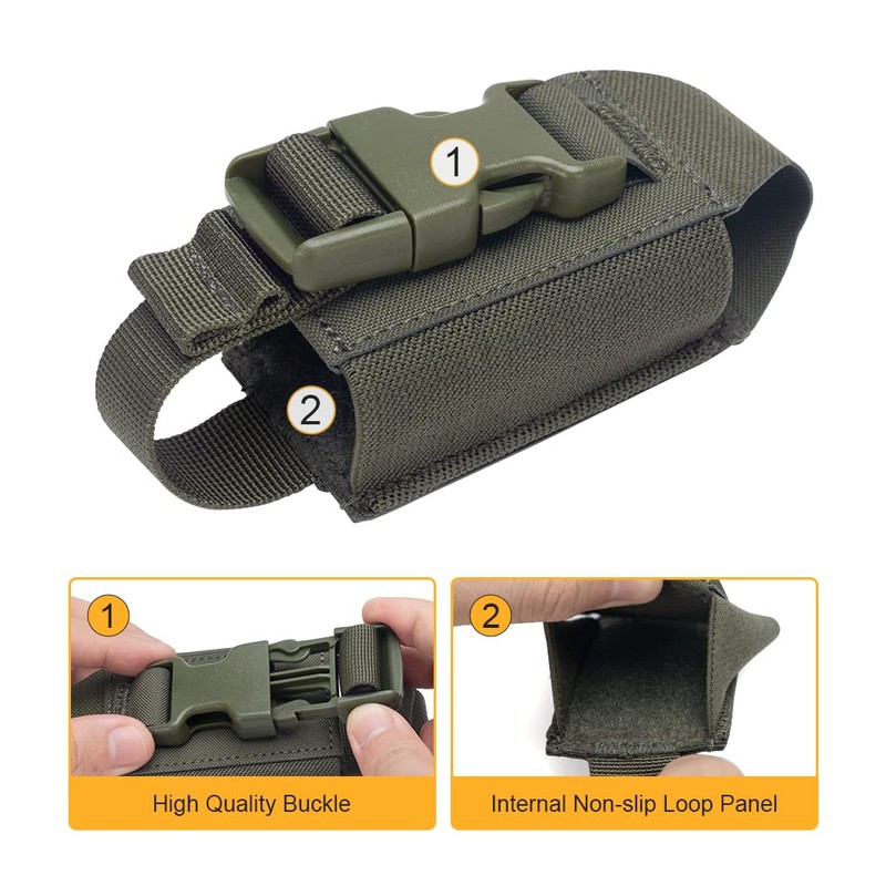 IDOGEAR Tactical Flashlight Holder Molle flashbang Pouch Magazine Pouch Multi-Purpose