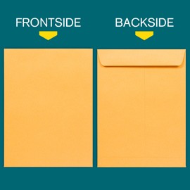 EnDoc 9x12 Open End Envelopes Self Seal - 50/pack - Catalog Envelopes for Documents, Photos - 28lb Paper Brown Kraft Envelopes - Mailing Envelopes Peel & Seal