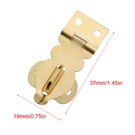 Guifeng 12PCS Solid Brass Mini Padlock Hasp with Screws 14x37mm Golden Metal Latch Decorative Pin Latch for Wooden Boxes Jewelry Boxes Suitcases Furniture Buckle Locks