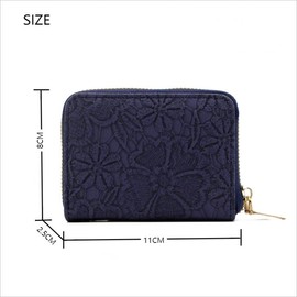 HXT-OAK Women's Vintage Lace Print PU Leather Card Case Design of Organisation Chart Pages Multi-Card Compartment, Small Wallet Credit Card Holder, Meatpink, Modern