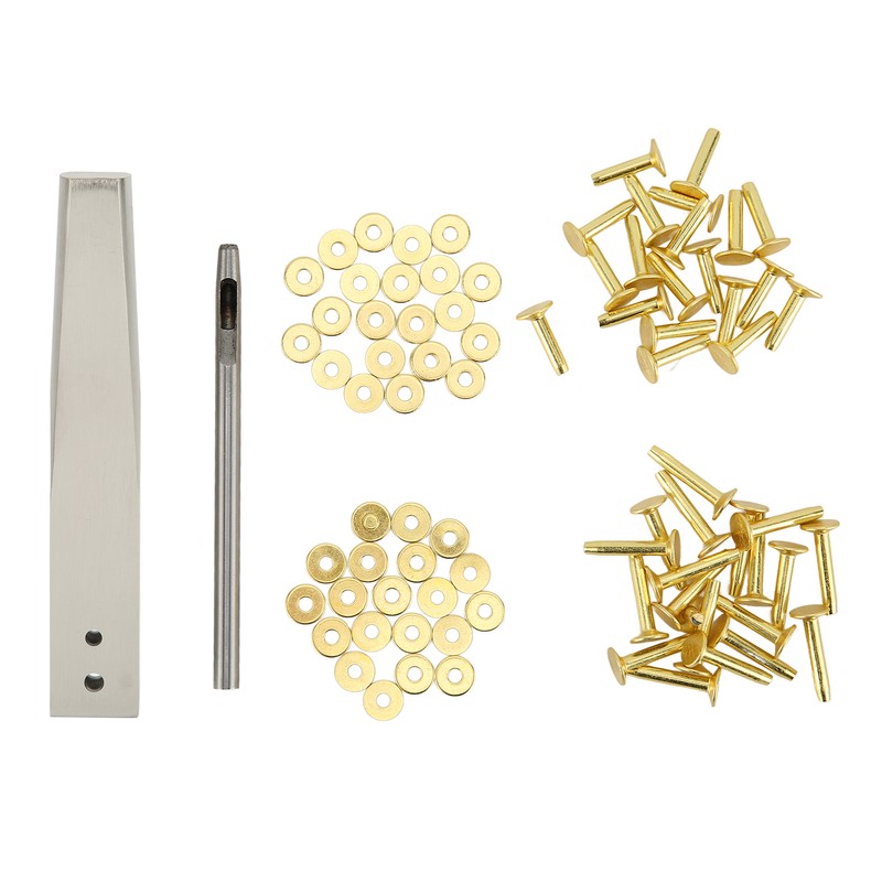 Copper Rivets Burrs Kit Copper Rivets with Setters Rust Proof