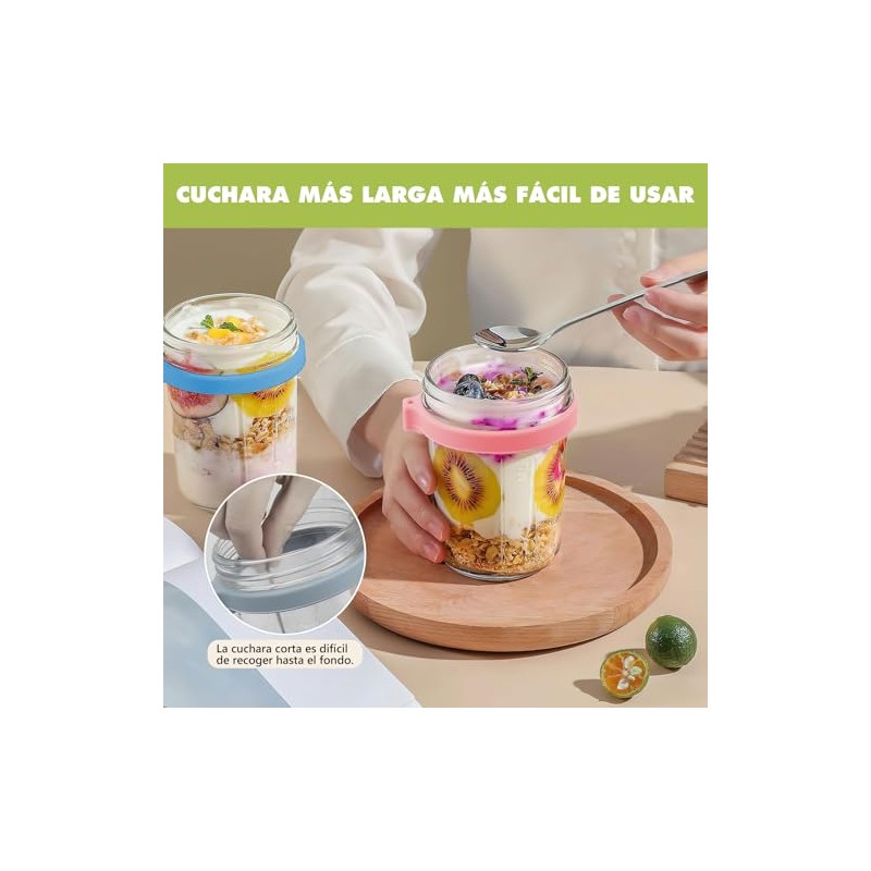 Ausein Recipientes de Avena de 350ML, 4 Pack Tarros de