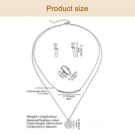 TTPSRY Jewellery Sets for Women Ring Earring and Necklace Set Individuality Jewellery Ideal for Everyday and Party Wear(Silver)