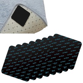 TYVOM 8PCS Grippers for Rug, 10 * 10 CM Non Slip Rug Gripper Non Curl Reusable Anti Slip Rug Underlay, Square Carpet Grippers Rug Grippers for Laminate Floor Keep Your Area Rug Corner Flat