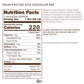 Ethel M Chocolates Premium Milk Chocolate Peanut Butter Filled Bars, Individually Wrapped Chocolate Candy Bars, for Gifting, Holidays & Everyday Indulgence (24 Pieces)