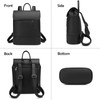MYHOZEE Laptop Backpack for Women and Men, PU Leather Backpack