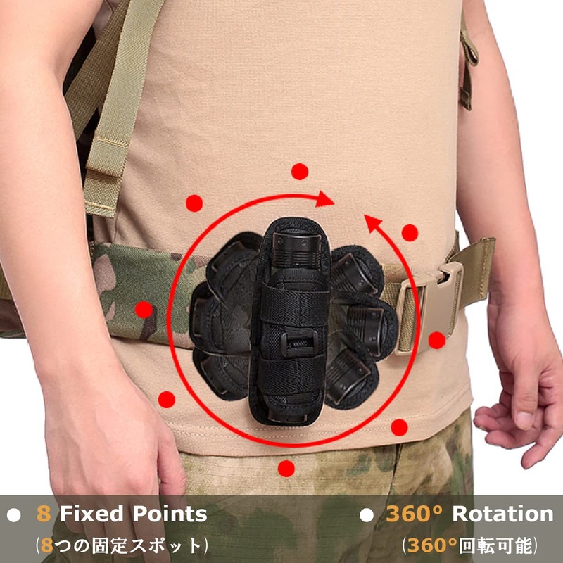 YAPJEB Light Pouch Molle Light Case Molle Flashlight Holder Belt