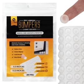 Yijieww Cabinet Bumpers Soft Self-Adhesive Clear Rubber Bumper, Cabinet Door Bumper Pads for Kitchen Cabinets Cutting Boards Picture Frames (384P)