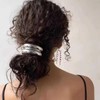 Cybche Metal Hair Ties Band Silver Hair Clips Metal Ponytails