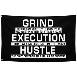Aroxtms Discipline Motivational Flag 3x5 Ft Grind Hustle Execution Gym Motivational Flags for Room Home Gym Office Bedroom Fitness Inspirational Flags College Dorm Man Cave Flags Wall Decor Banner Gifts