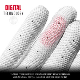 Franklin Sports Classic XT - Par de Guantes de bateo de béisbol - Blanco/Blanco - Juvenil L