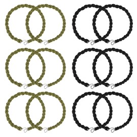 Molain 12 Pcs Boot Blousers Straps Military Elastic Boot Bands Shoelace Boot Blousing Straps Garters with Metal Hooks for Navy Army Air Force Camping Climbing Tools (Green/black)