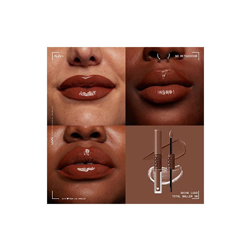 NYX Professional Makeup, Shine Loud, Labial Líquido Larga Duración, Total