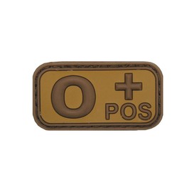 Copytec 0 POS Patch 3D Rubber Emblem Blood Group Zero Plus Patch Velcro Uniform Insert German Army Tropics ISAF Desert Camouflage 5 x 2.5 cm #20477
