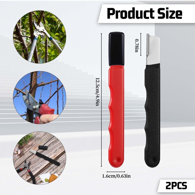 2Pcs Garden Tool Sharpener - Blade Sharpener for Garden Tools,