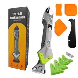 9 in 1caulk smoothingand Grouting Tool, silicone remover，Sealant Trimming and Removal Tool with Grout Squeegee for Bathrooms, Windows, Doors, Kitche
