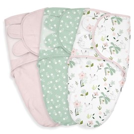 Baby Swaddle Sleep Sacks 3-Pack, Newborn Organic Cotton Swaddle Wraps with Adjustable Wings, Breathable Swaddling Blankets for 0–3 Months, Soft Infant Sleep Essentials