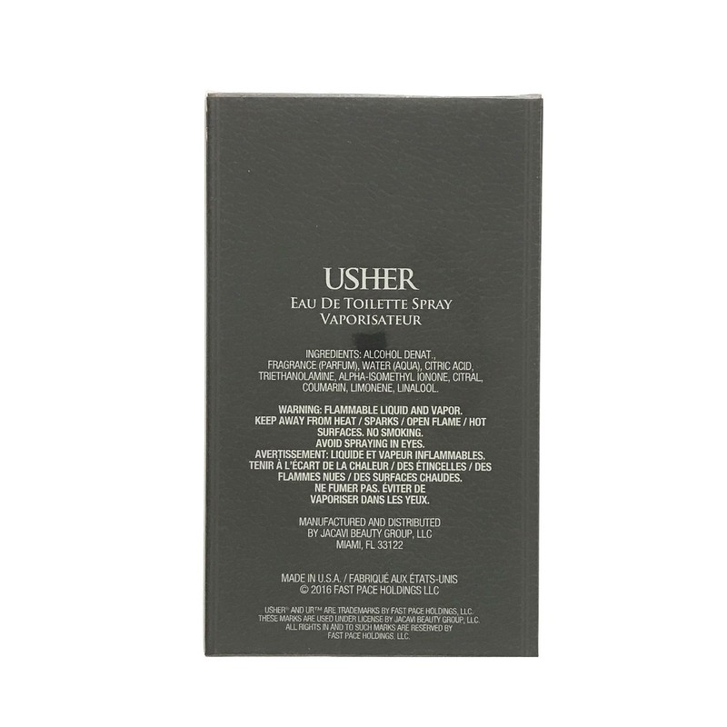 Usher By Usher For Men, Eau De Toilette Spray, 3.4-Ounce