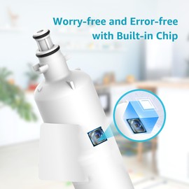 AQUA CREST AQF-FF19C Replacement for GE® RPWFE®, RPWF (with CHIP) Refrigerator Water Filter, Compatible with GYE22HMKES, GYS22GMNES, GYE22HBLTS, DFE28JSKSS, GFE28HMHES, GNE29GYNFS, 3 Filters