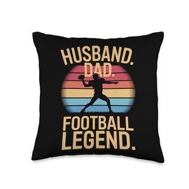 Husband. Dad. Football Legend. Throw Pillow