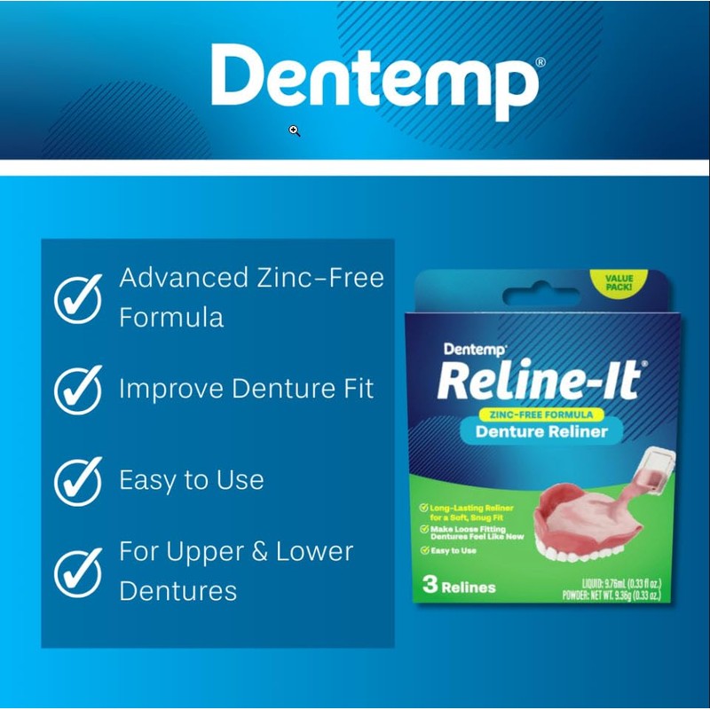 Dentemp Denture Reline Kit Value Pack - Advanced Formula Reline