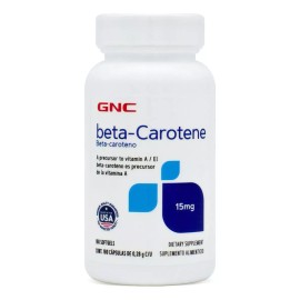 **Beta Caroteno (Precursor de Vitamina A) - GNC**, 180 Cápsulas, Sin Sabor.