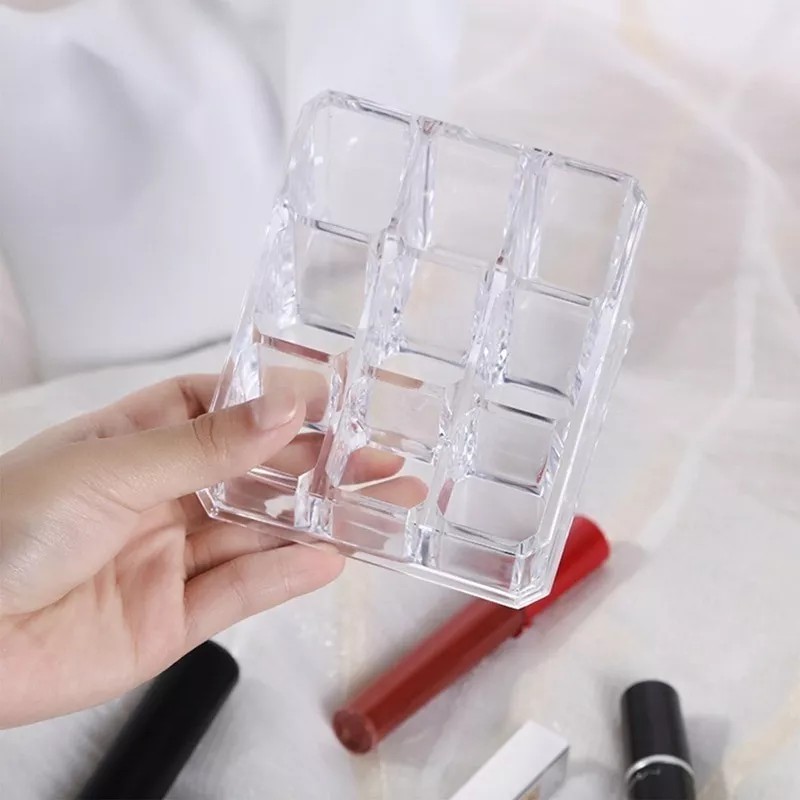 24x7 Organizador De Acrilico 9 Labiales Exhibidor Maquillaje