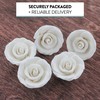 Global Sugar Art Rose Premium White, Unwired, Medium Sugar Flowers,