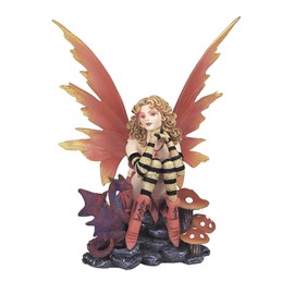 ICE ARMOR 6" H Peach Fairy with Dragon Baby Statue Fantasy Decoration Figurine