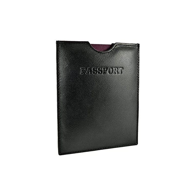 Travel Passport Holder Sleeve Protector Cover Wallet Real Leather RFID