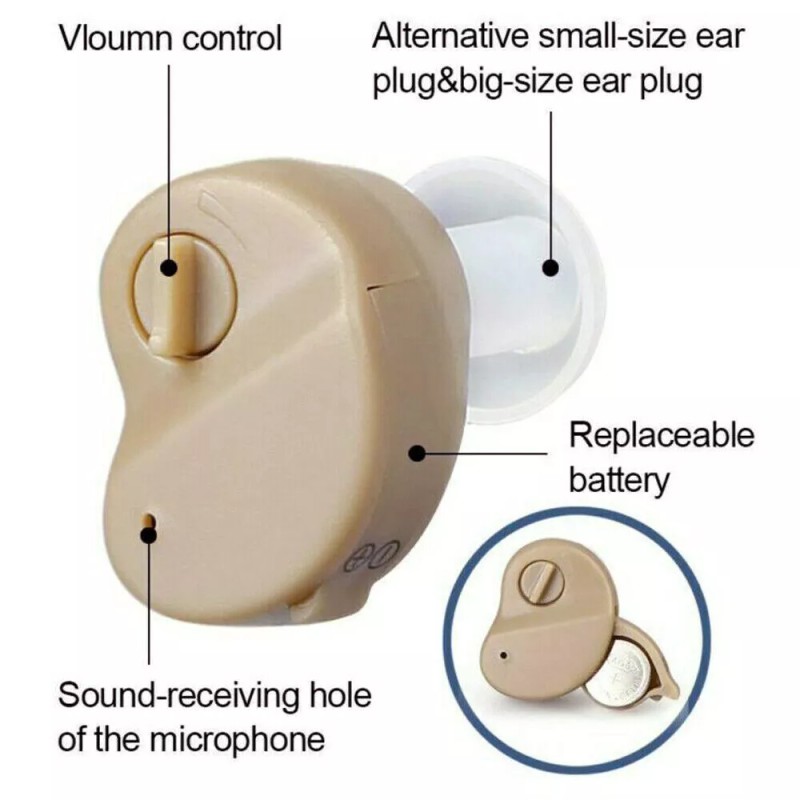 JahyShow 1/2PCS Small In Ear Invisible Best Sound Amplifier Adjustable