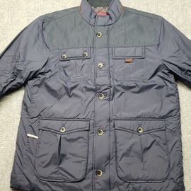 UNTUCKit Rodier Jacket Coat Mens M Navy Blue Lightweight Nylon Button Zip New