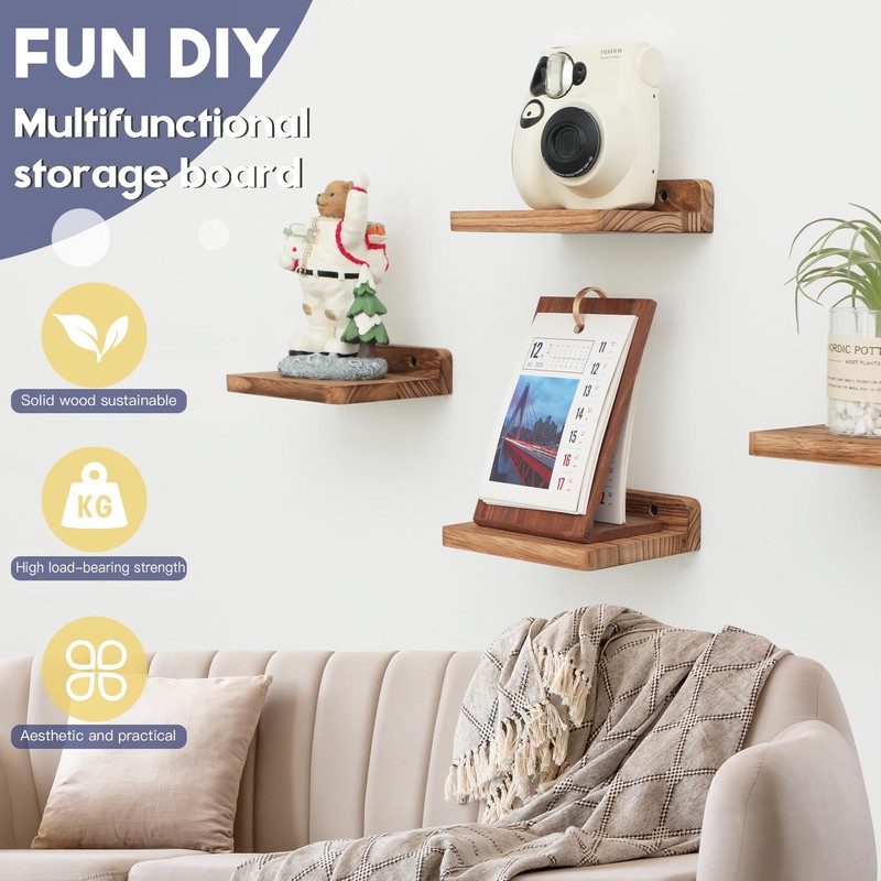 NIUBEST Small Floating Shelf, 5x6 Inch Display Ledges for Wall,Mini