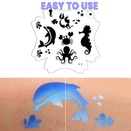 Depvision Reusable Face Paint Stencils for Body Art Painting Halloween Party Makeup Stencils (Animal-2)