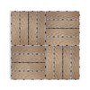 11 PCS Wood Plastic Composite Interlocking Deck Tiles 12" x