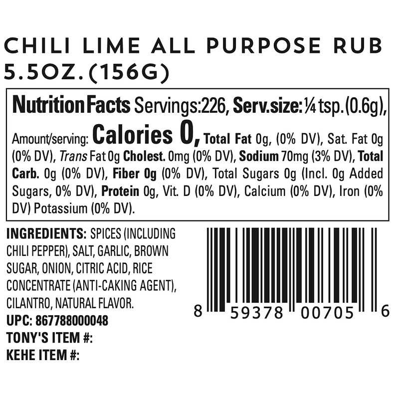 Oakland Dust Chili Lime All Purpose Rub 4.75 Oz (135g)