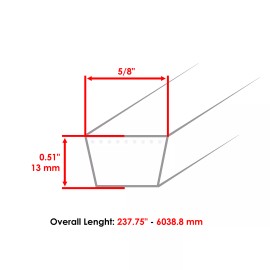 Caltric 72" Deck Belt for Bad Boy Renegade Gas 72" 2019 - 2025 / 041-2375-00