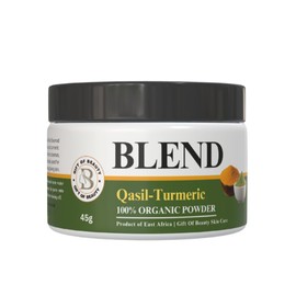 BLEND Qasil-Turmeric 100% Organic Powder, 45g, East African Gift of Beauty Skin Care