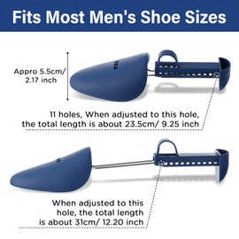 Honeydak 20 Pairs Plastic Shoe Stretcher Adjustable Shaper Stretchers Portable Shoe Trees Shoes Boot Holder for Men Women(Men Style,Dark Blue)