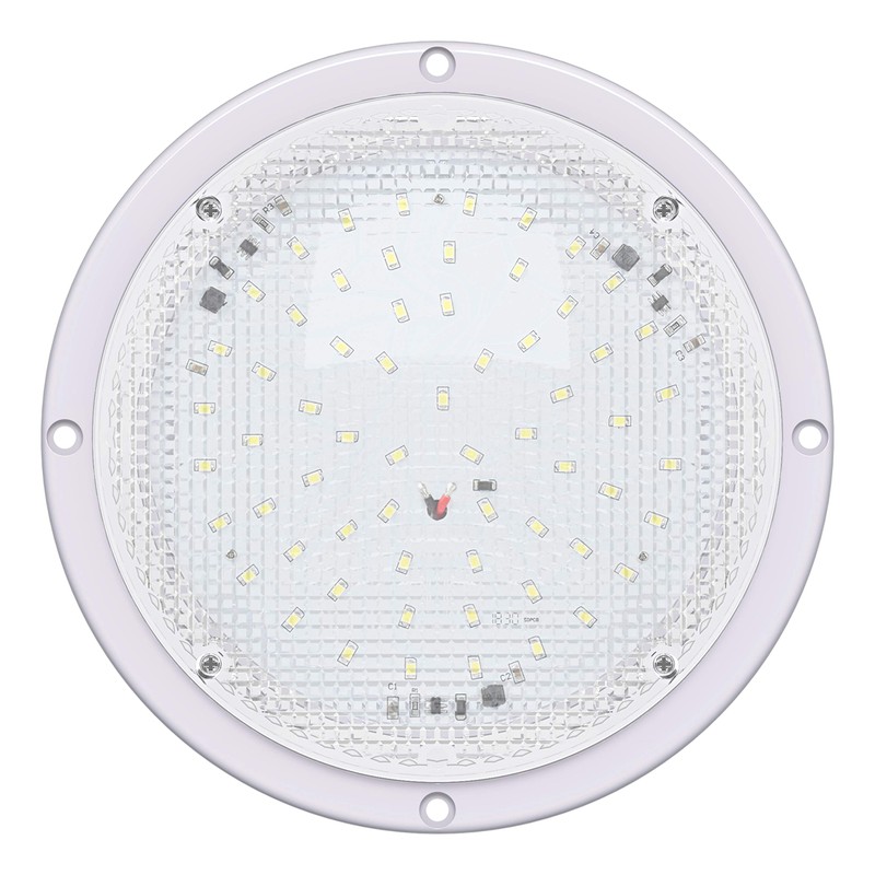 RV Trailer Camper 1000 Lumen 5th Wheel White 8.5" Round