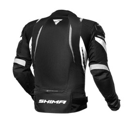SHIMA MESH PRO Motorbike Jacket for Men - Summer Mesh Mens City Biker Jacket with Shoulder Sliders CE Back Shoulder Elbow Armor Pads Width Adjustment (White, XXL)