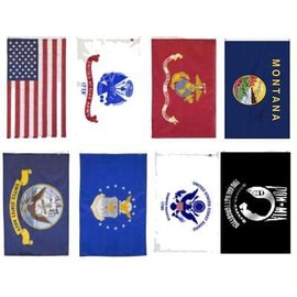 Wholesale Lot 3x5 USA + 5 Branches Military + Pow Mia + Montana Flag Set
