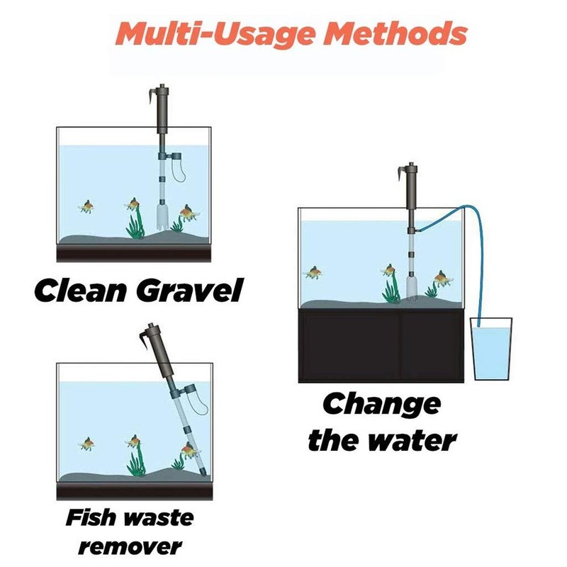 Electric Aquarium Gravel Cleaner Sand Washer Syphon, Fish Tank Water